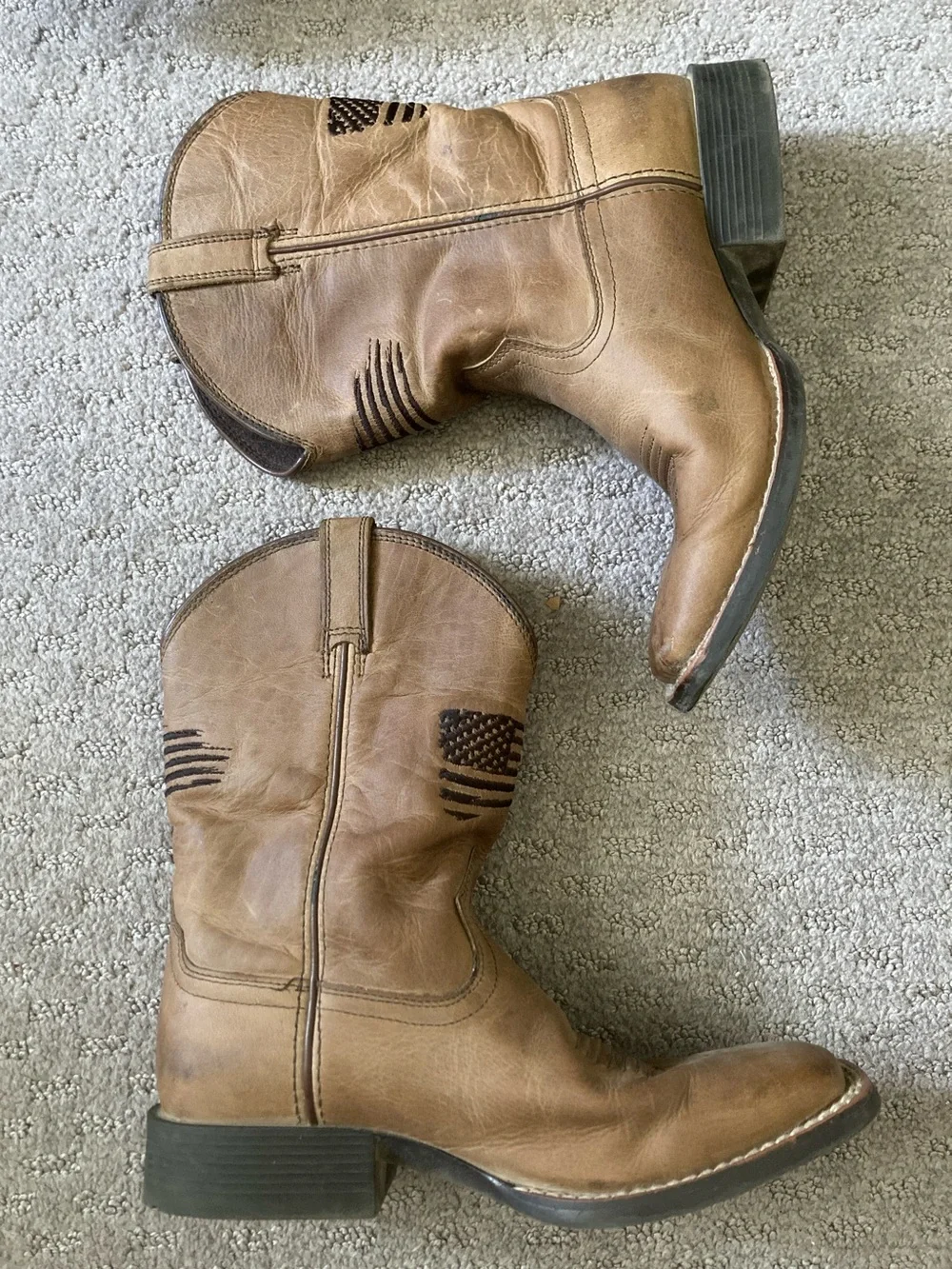 Ariat Patriot II square-toe cowboy boots, Sz 3.5